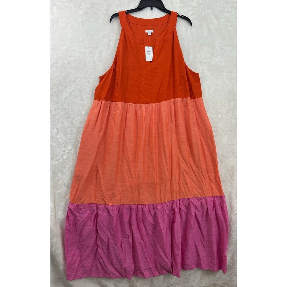 NWT J. Jill Maxi Dress 3X Beachy Summer Cotton Flowy Cruise